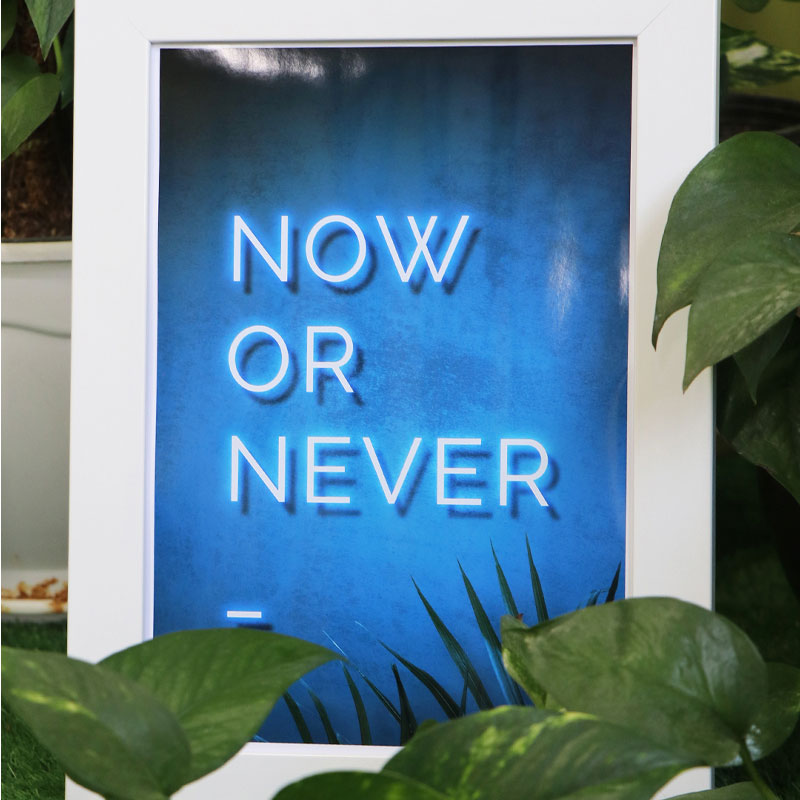 تابلو انگلیسی now or never